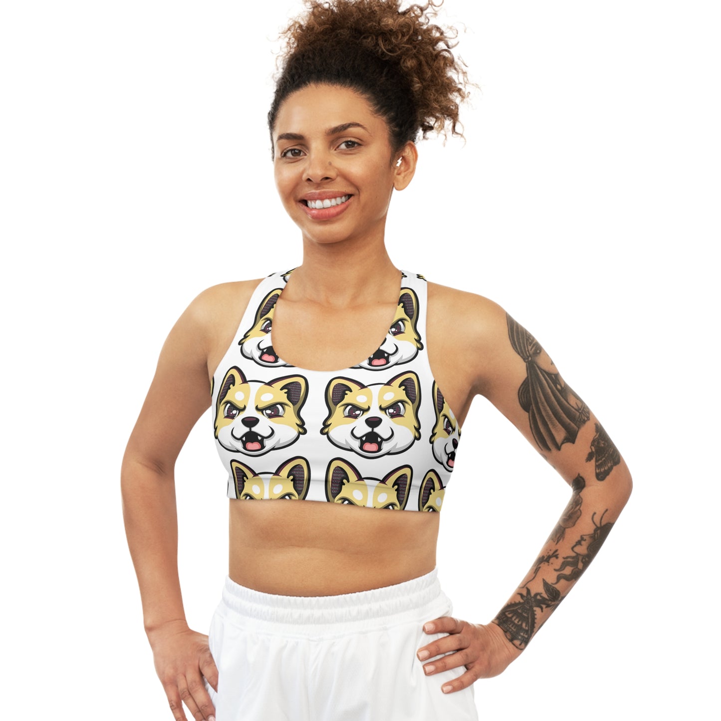 HBG ELEVEN ONE SPORTS BRA - WHITE/BANANA CREAM