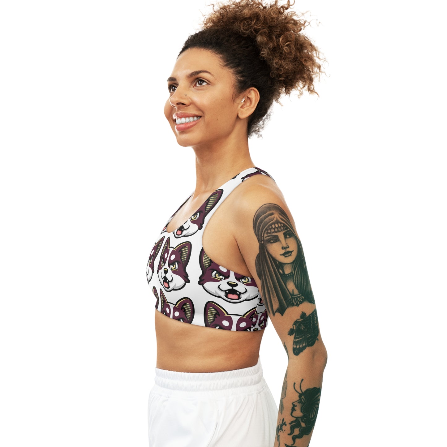 HBG ELEVEN ONE SPORTS BRA - WHITE/MAROON