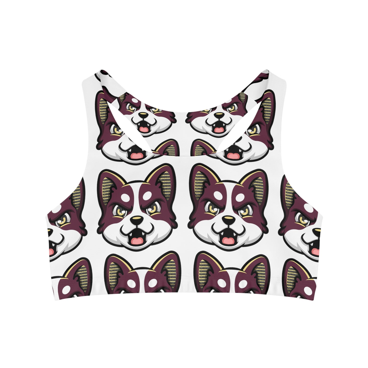 HBG ELEVEN ONE SPORTS BRA - WHITE/MAROON