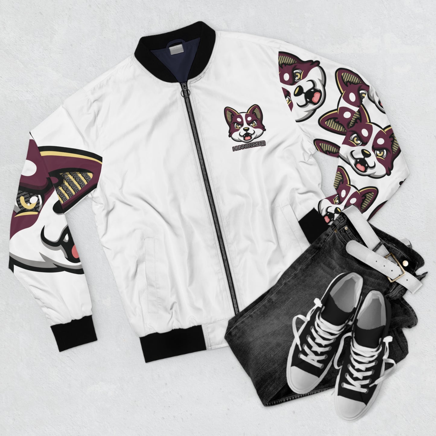 HBG ELEVEN ONE JACKET - WHITE/MAROON