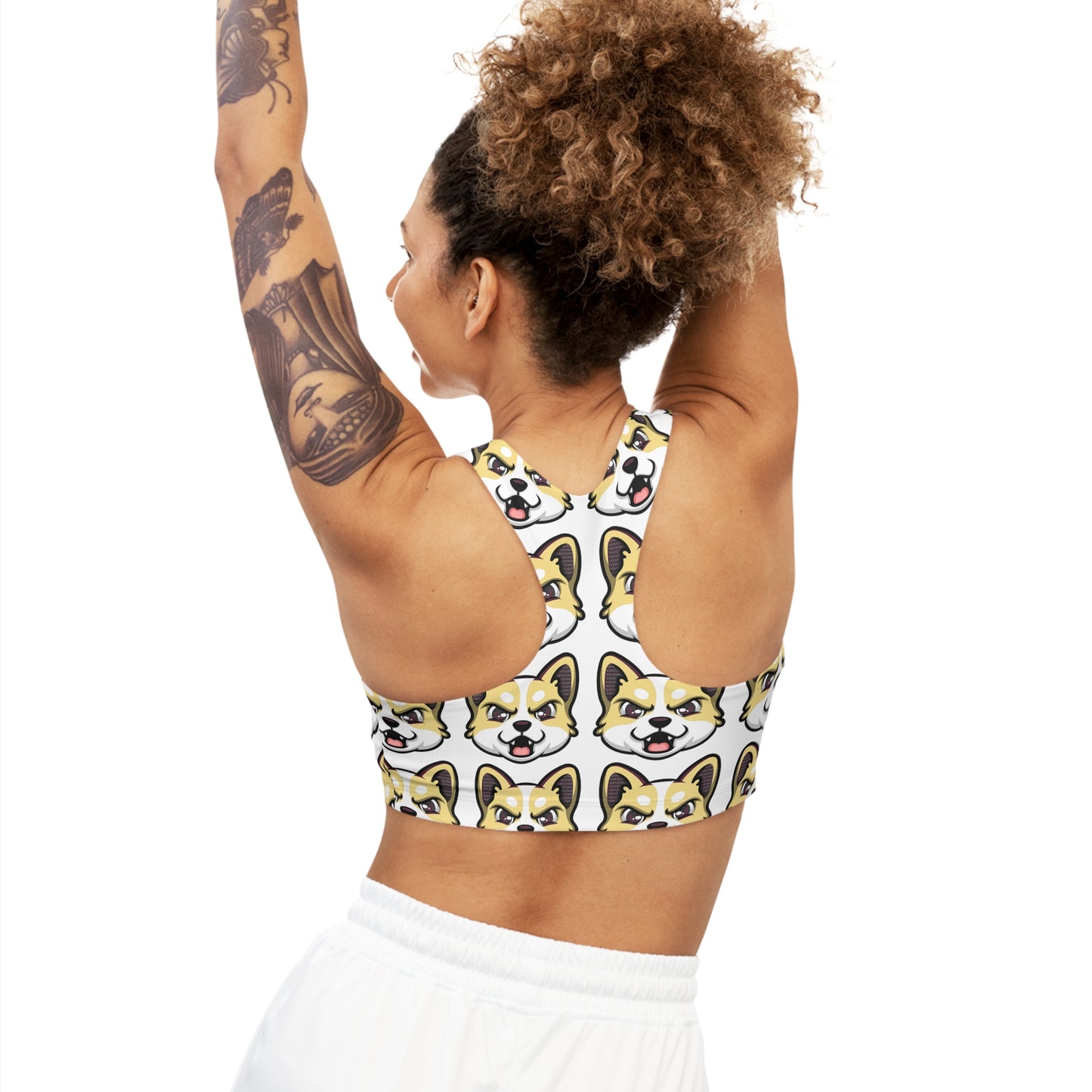 HBG ELEVEN ONE SPORTS BRA - WHITE/BANANA CREAM