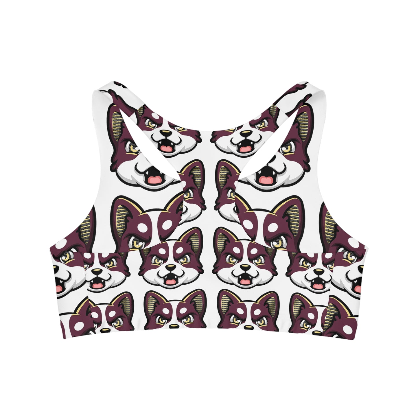 HBG ELEVEN ONE SPORTS BRA - WHITE/MAROON