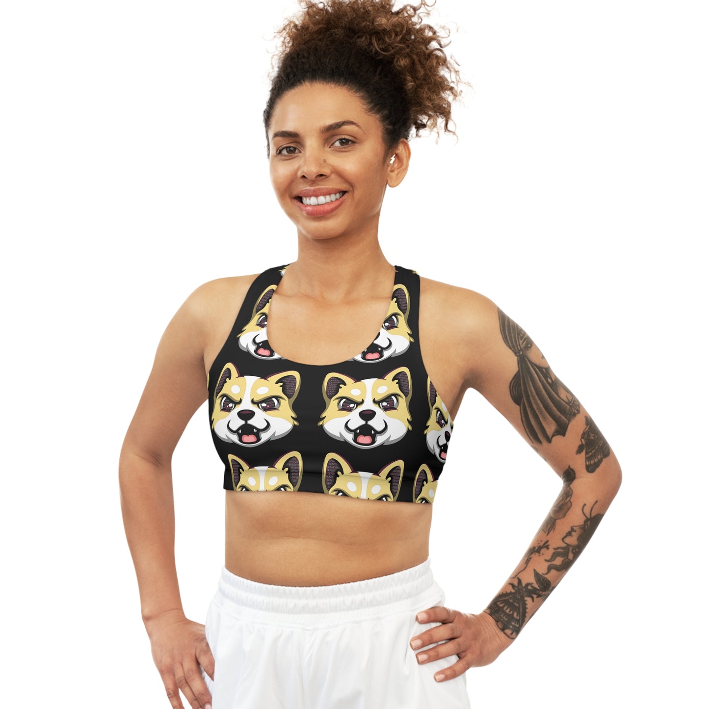HBG ELEVEN ONE SPORTS BRA - BLACK/BANANA CREAM