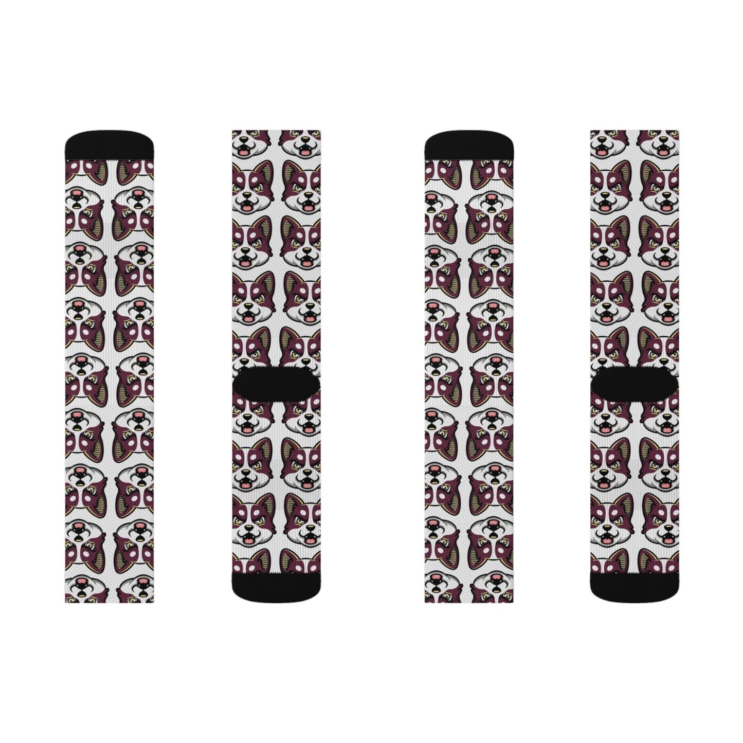 HBG ELEVEN ONE SOCKS - WHITE/MAROON