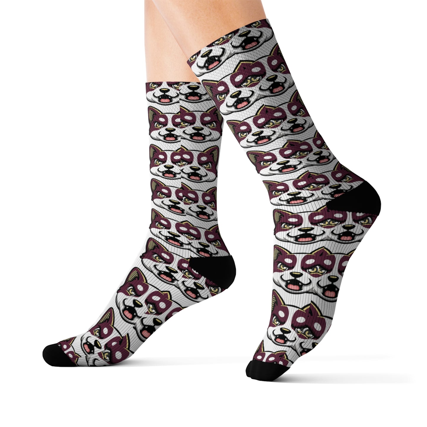HBG ELEVEN ONE SOCKS - WHITE/MAROON