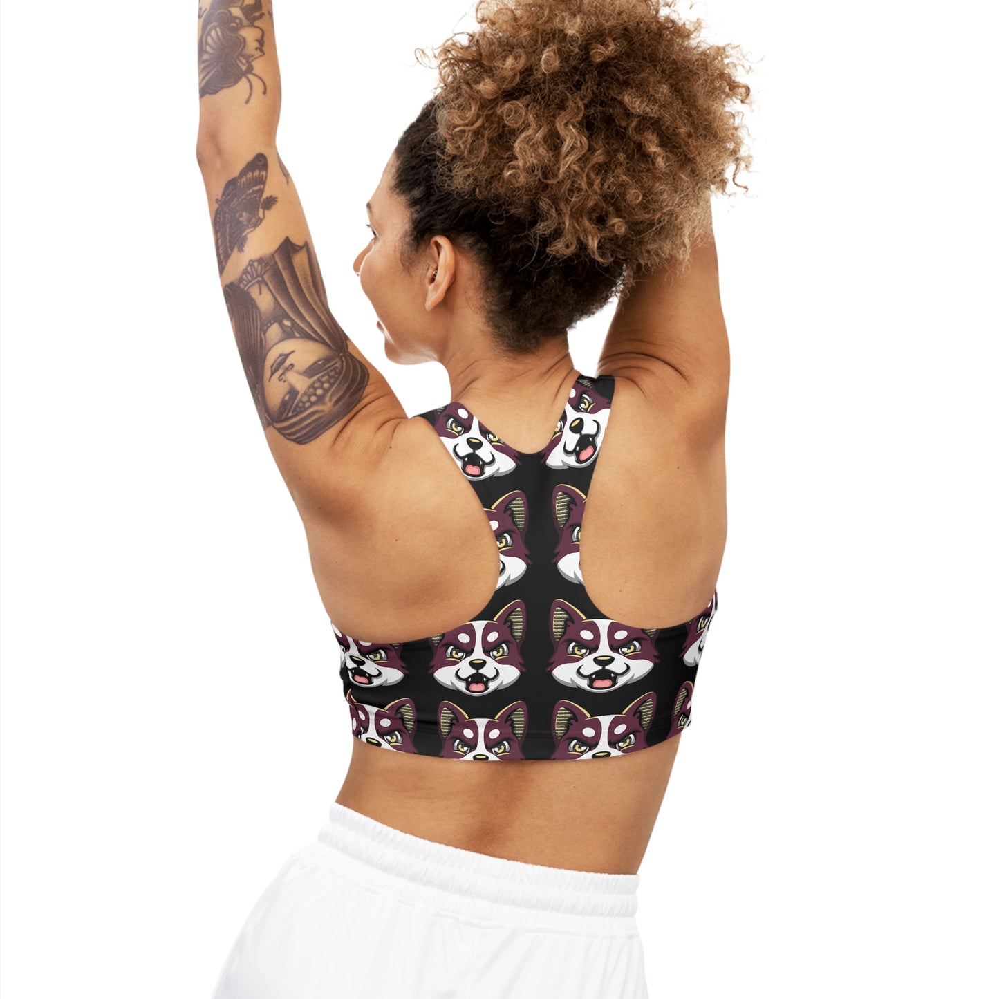 HBG ELEVEN ONE SPORTS BRA - BLACK/MAROON