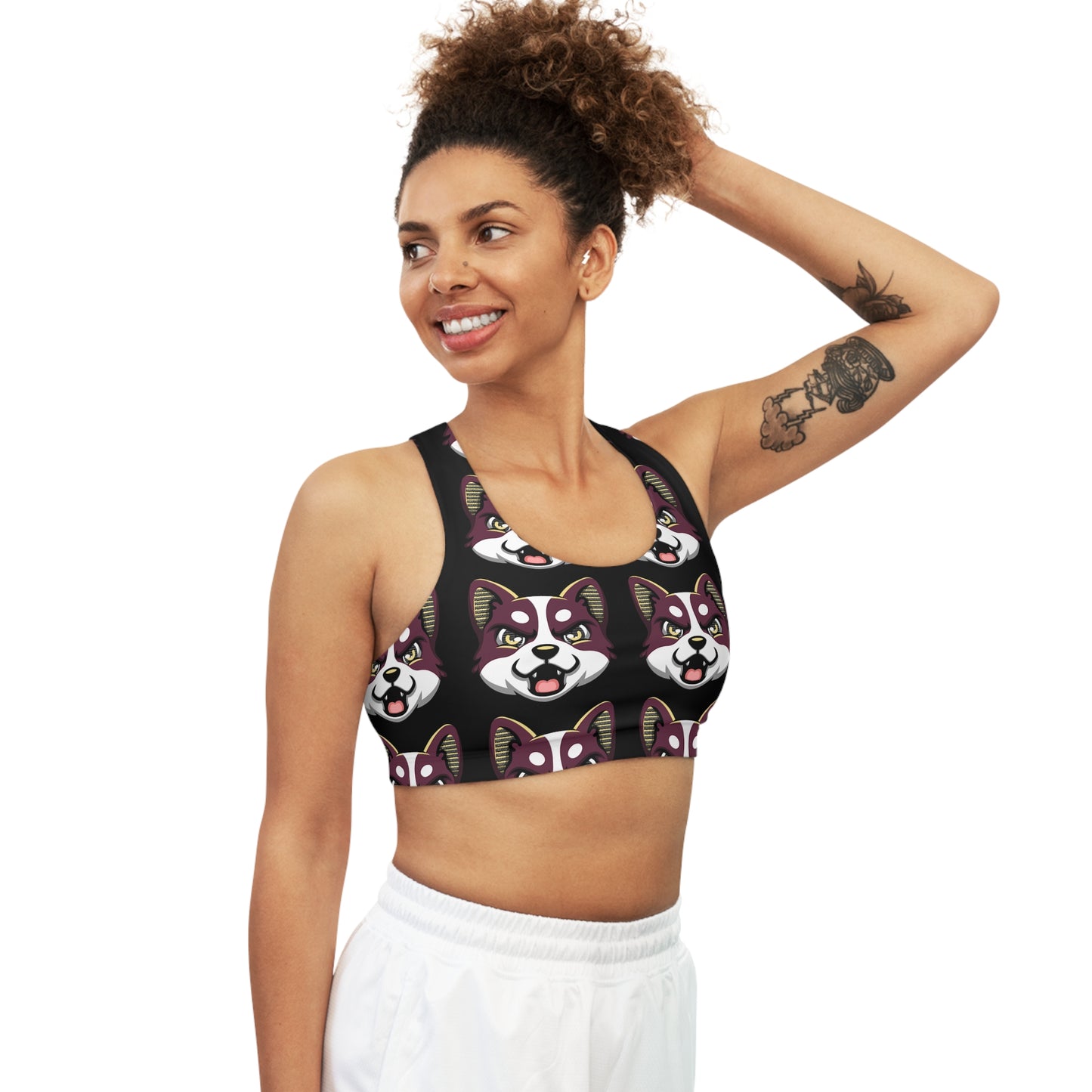 HBG ELEVEN ONE SPORTS BRA - BLACK/MAROON