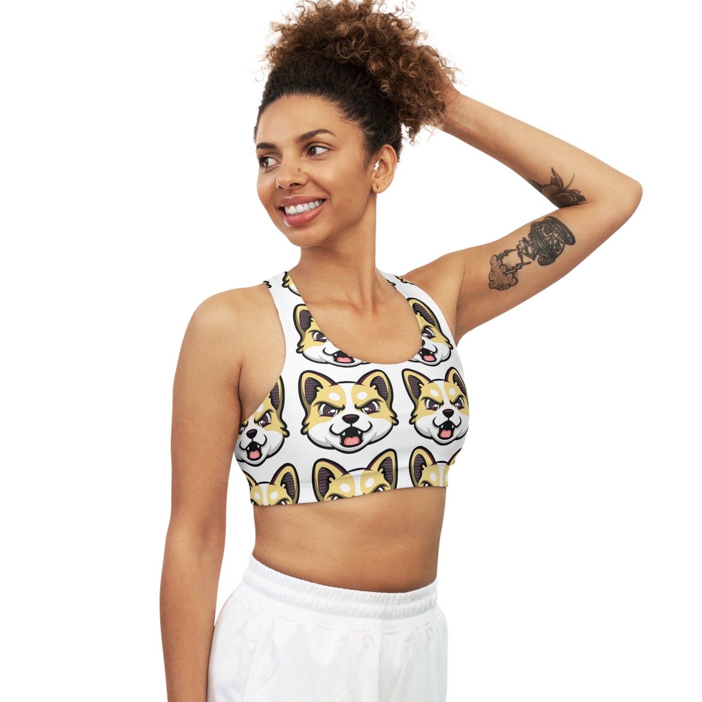 HBG ELEVEN ONE SPORTS BRA - WHITE/BANANA CREAM