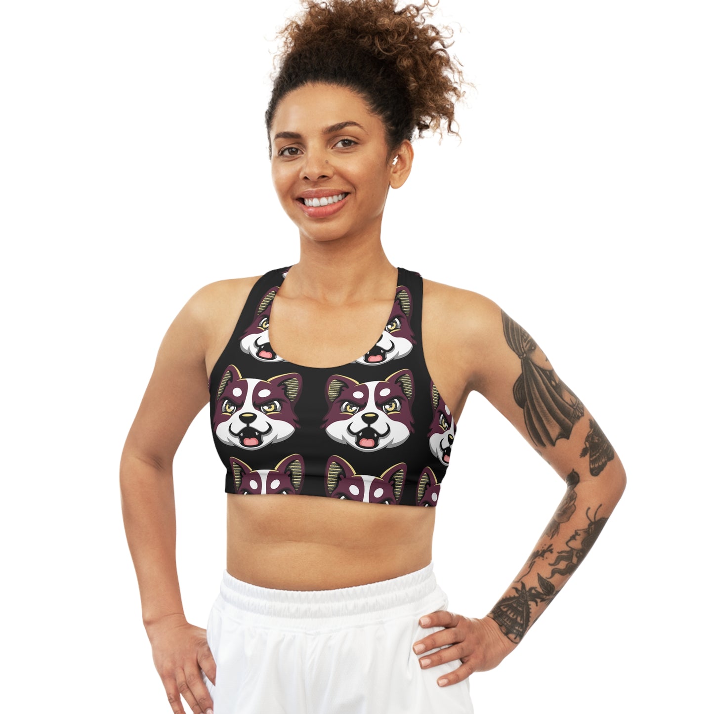 HBG ELEVEN ONE SPORTS BRA - BLACK/MAROON