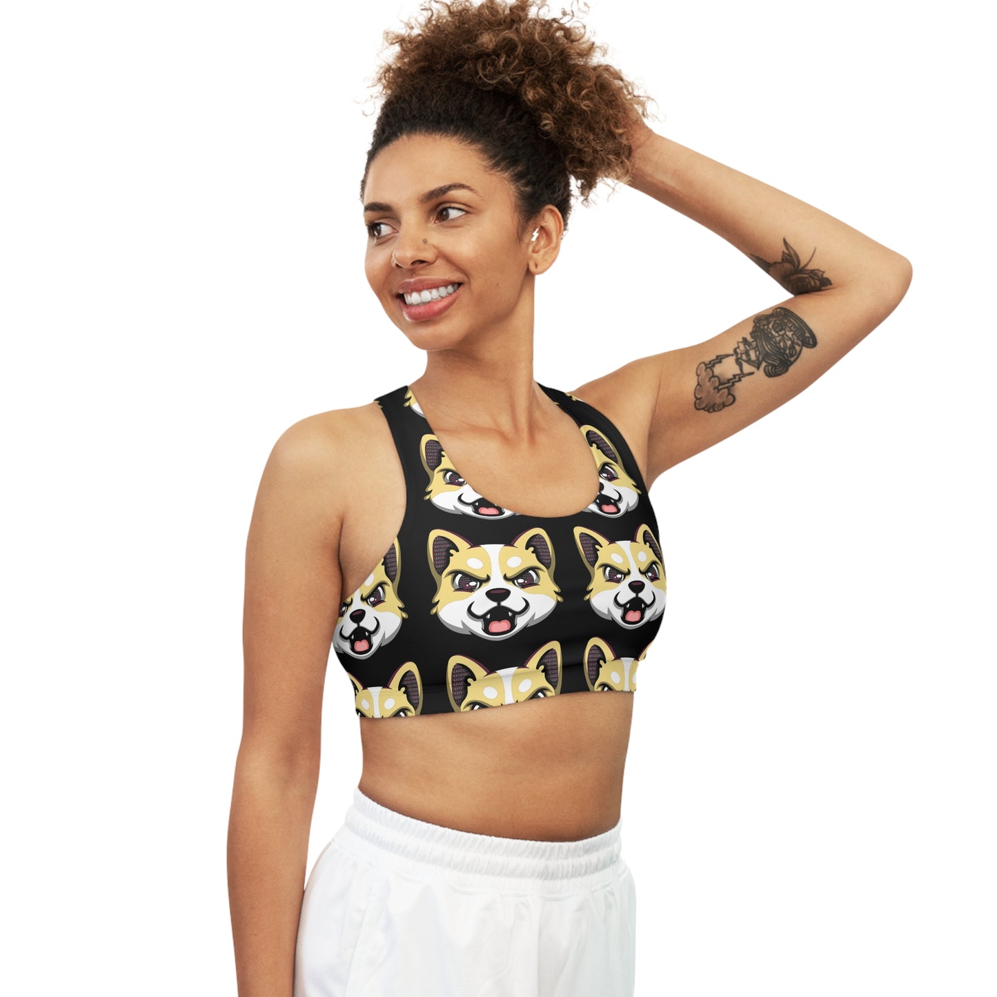 HBG ELEVEN ONE SPORTS BRA - BLACK/BANANA CREAM