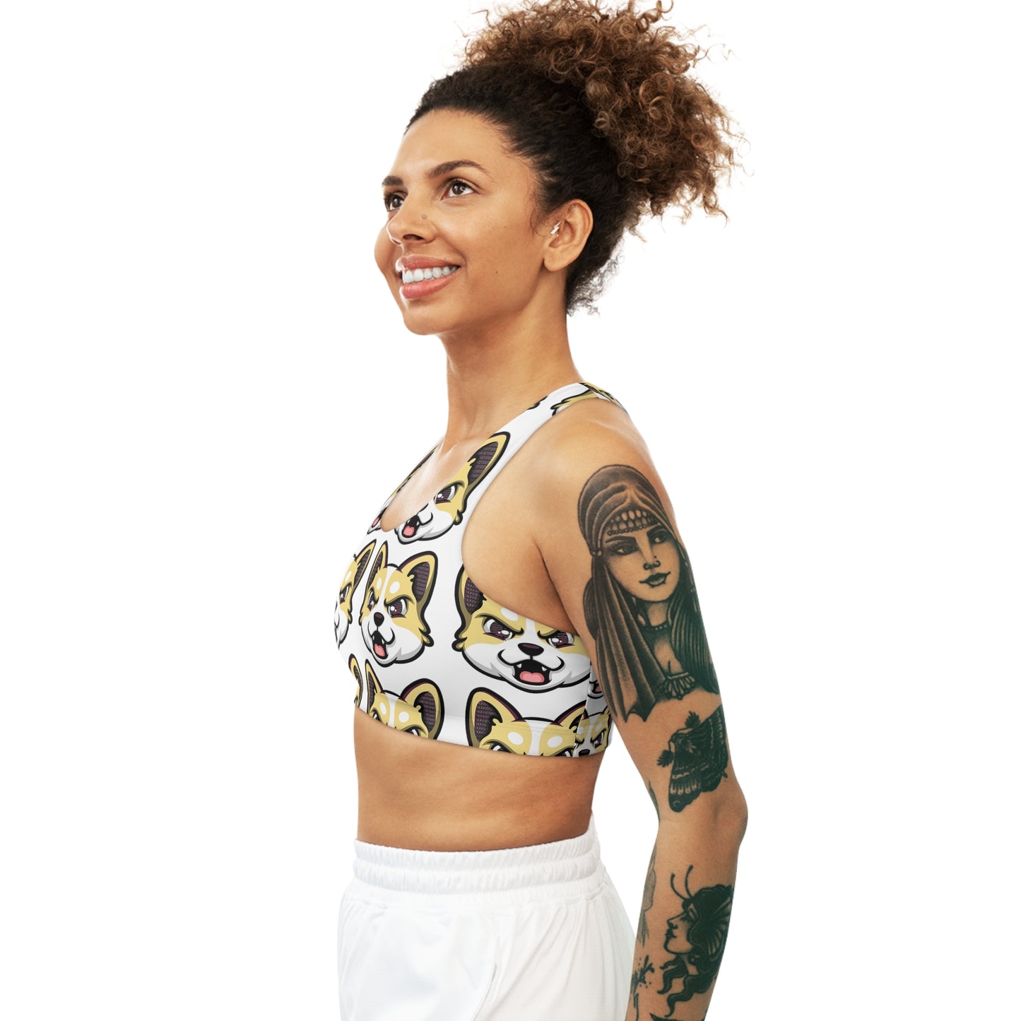 HBG ELEVEN ONE SPORTS BRA - WHITE/BANANA CREAM