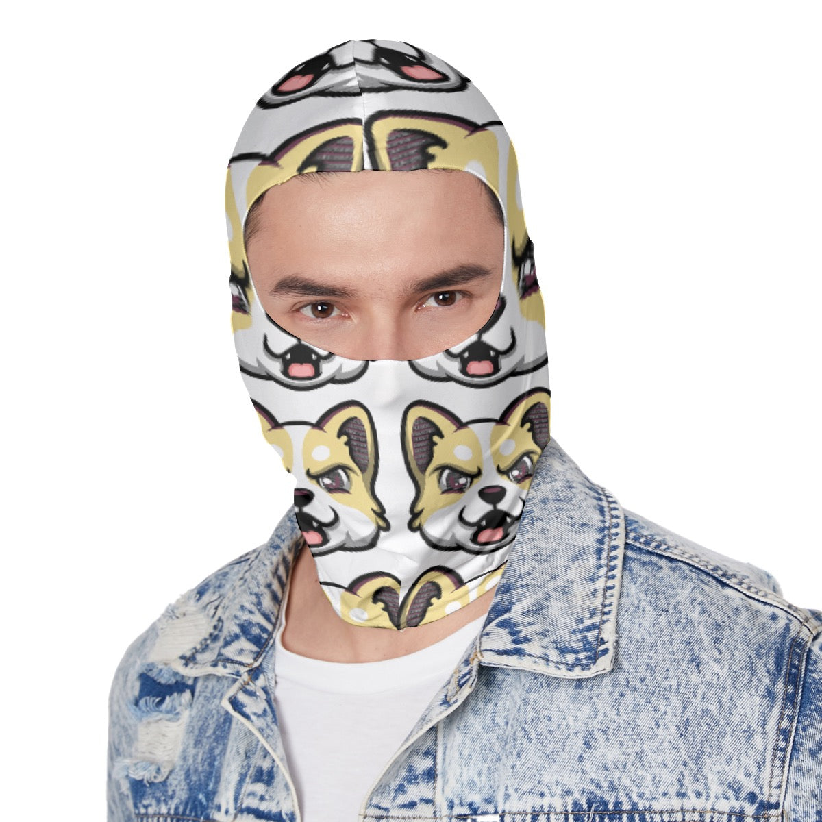 HBG ELEVEN ONE SKI MASK - WHITE/BANANA CREAM