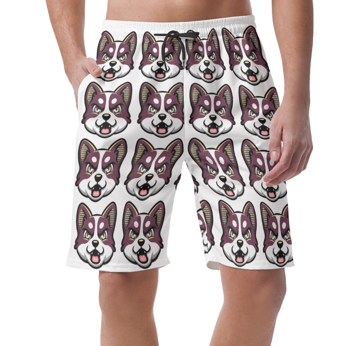 HBG ELEVEN ONE SHORTS - WHITE/MAROON