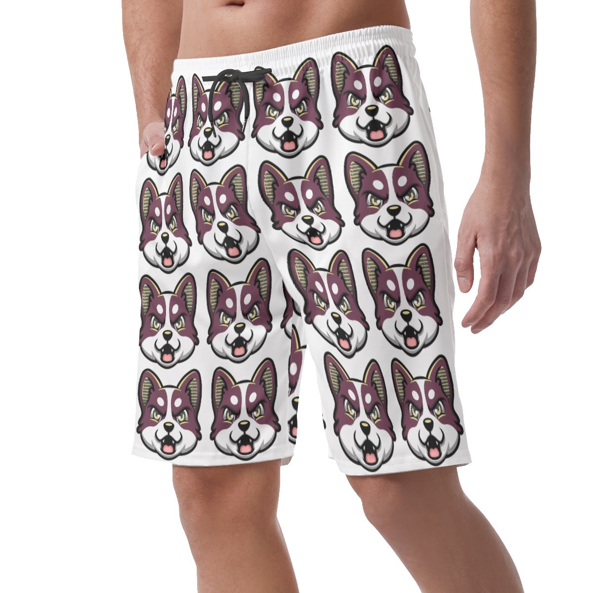 HBG ELEVEN ONE SHORTS - WHITE/MAROON