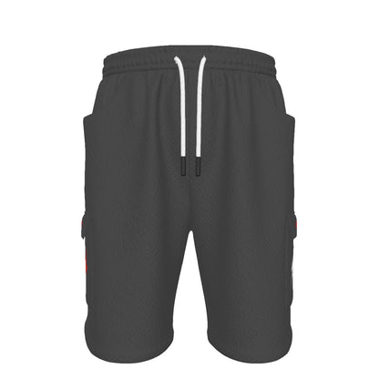 HBG STRIVE 3 BOLTS CARGO SHORTS - WHITE, BLACK, RED