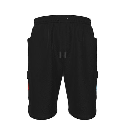 HBG STRIVE 3 BOLTS CARGO SHORTS - SKY BLUE, BLUE, RED