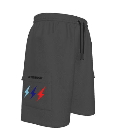 HBG STRIVE 3 BOLTS CARGO SHORTS - SKY BLUE, BLUE, RED