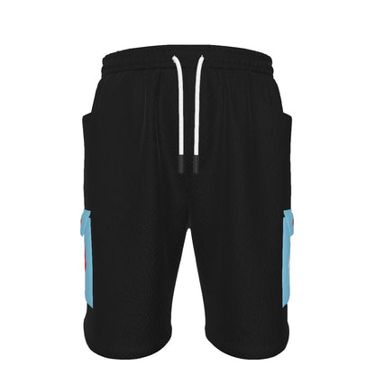 HBG STRIVE 3 BOLTS CARGO SHORTS - WHITE, BLACK, RED - BLACK