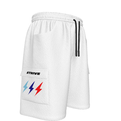 HBG STRIVE 3 BOLTS CARGO SHORTS - SKY BLUE, BLUE, RED