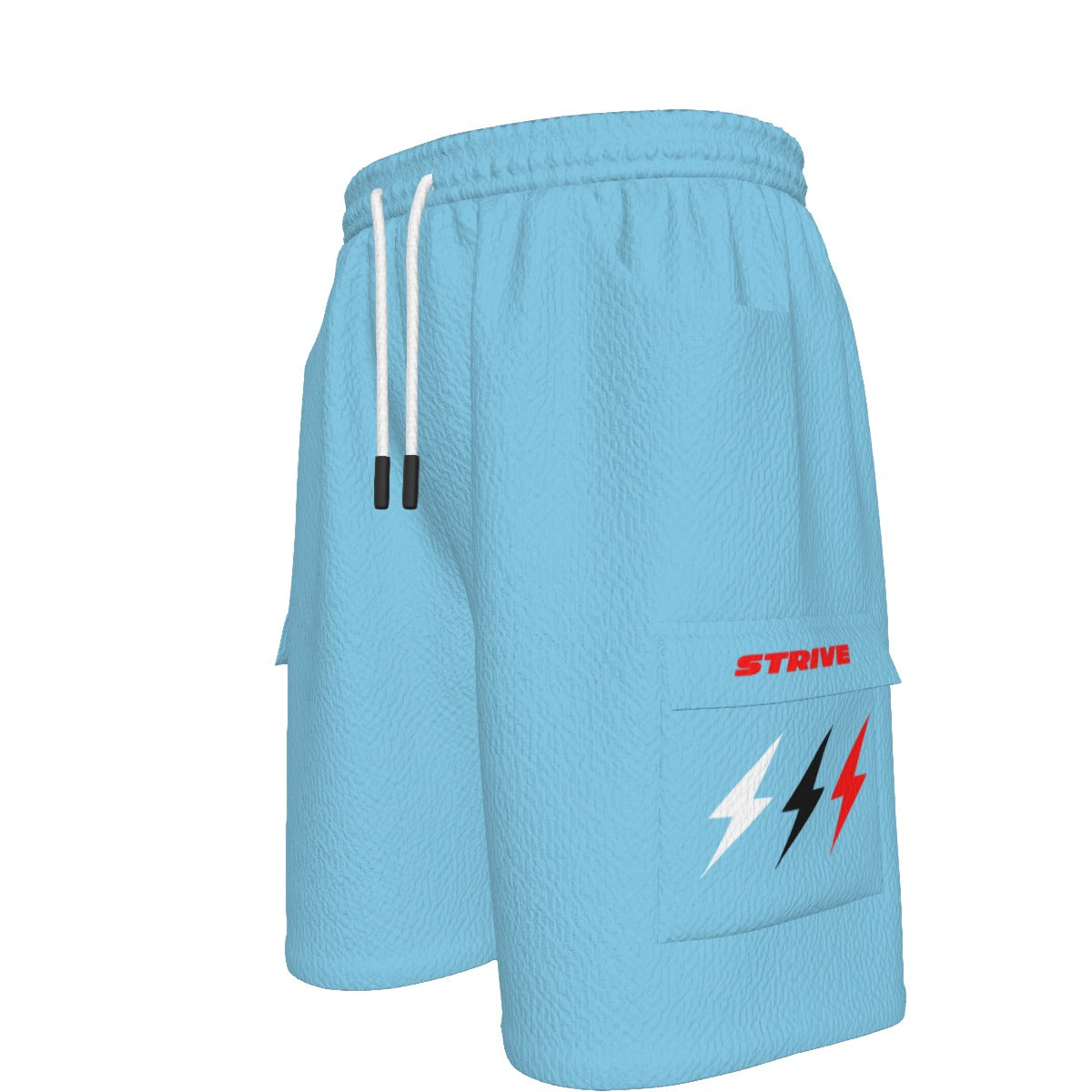 HBG STRIVE 3 BOLTS CARGO SHORTS - WHITE, BLACK, RED